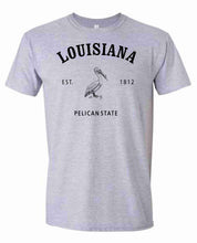 Load image into Gallery viewer, Louisiana Established w/ Sketched Pelican-Adult Sizing