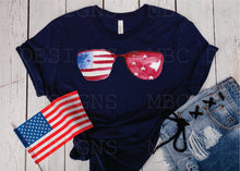 Load image into Gallery viewer, Watercolor Patriotic Sunglasses-Adult Sizing