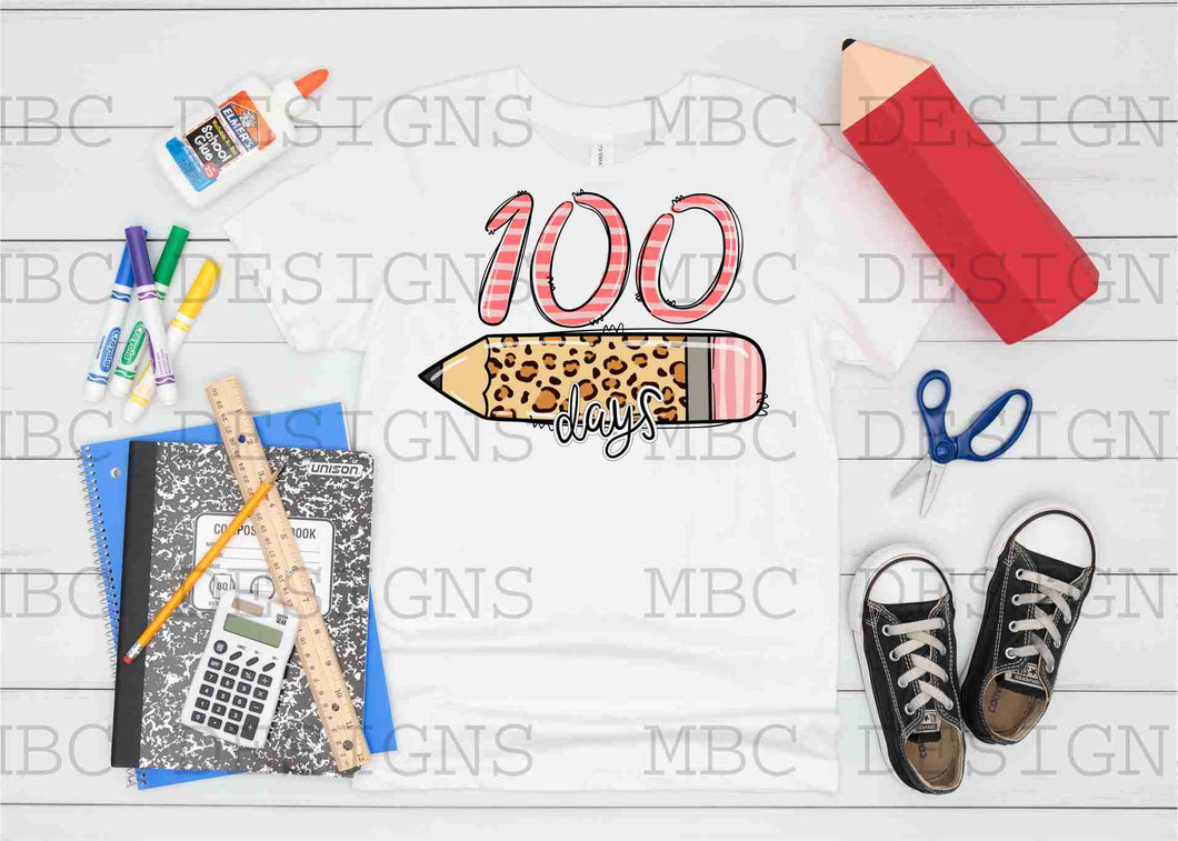 100 Days-Leopard Pencil-Adult Sizing