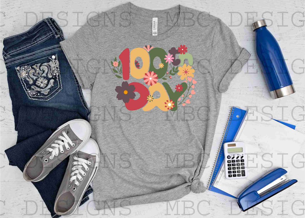 100th Day Retro w/ Flowers-Adult Sizing