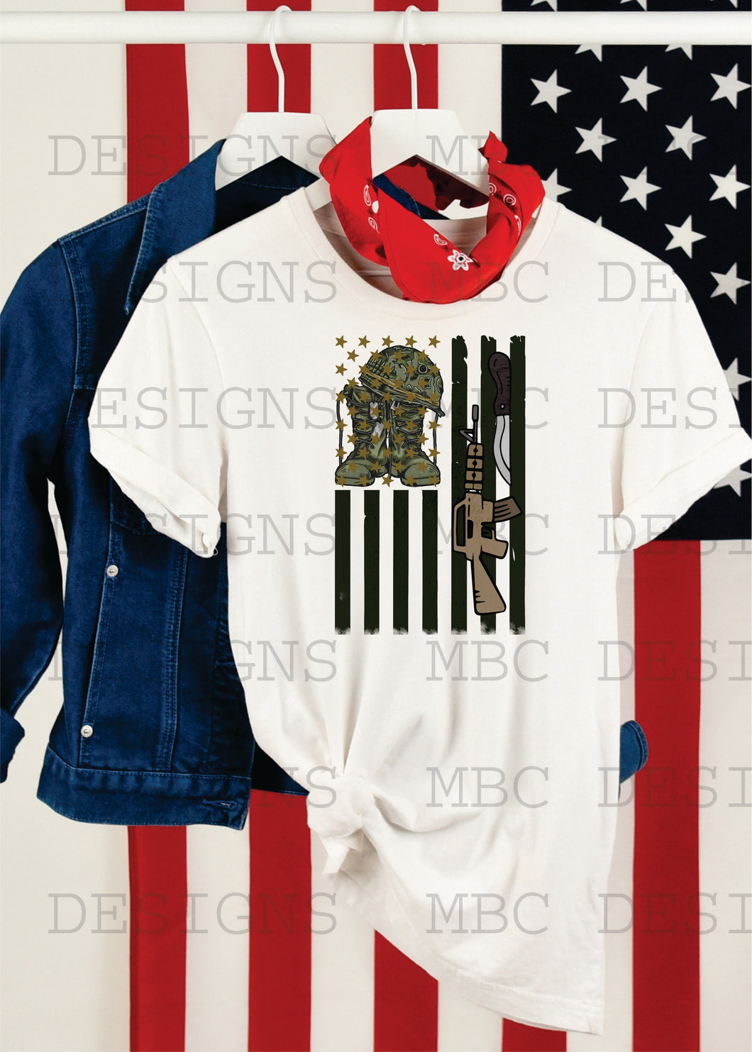 American Flag w/ Army Boots and Gun-Toddler Sizing