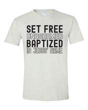 Load image into Gallery viewer, Baptism Shirt (Set Free, Unashamed)-Youth Sizing
