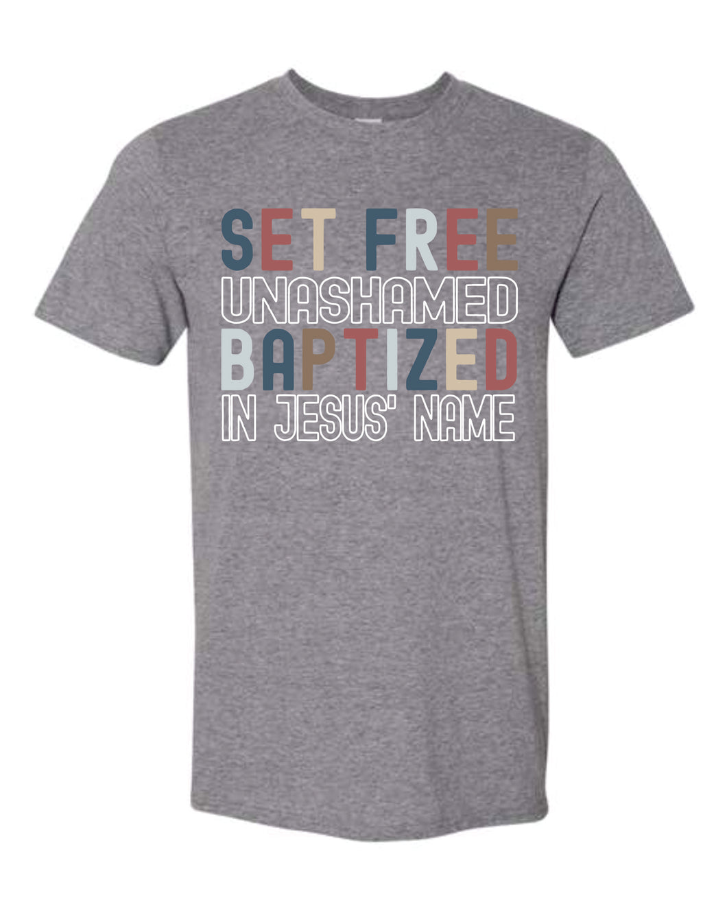 Baptism Shirt (Set Free, Unashamed) Color-Adult Sizing