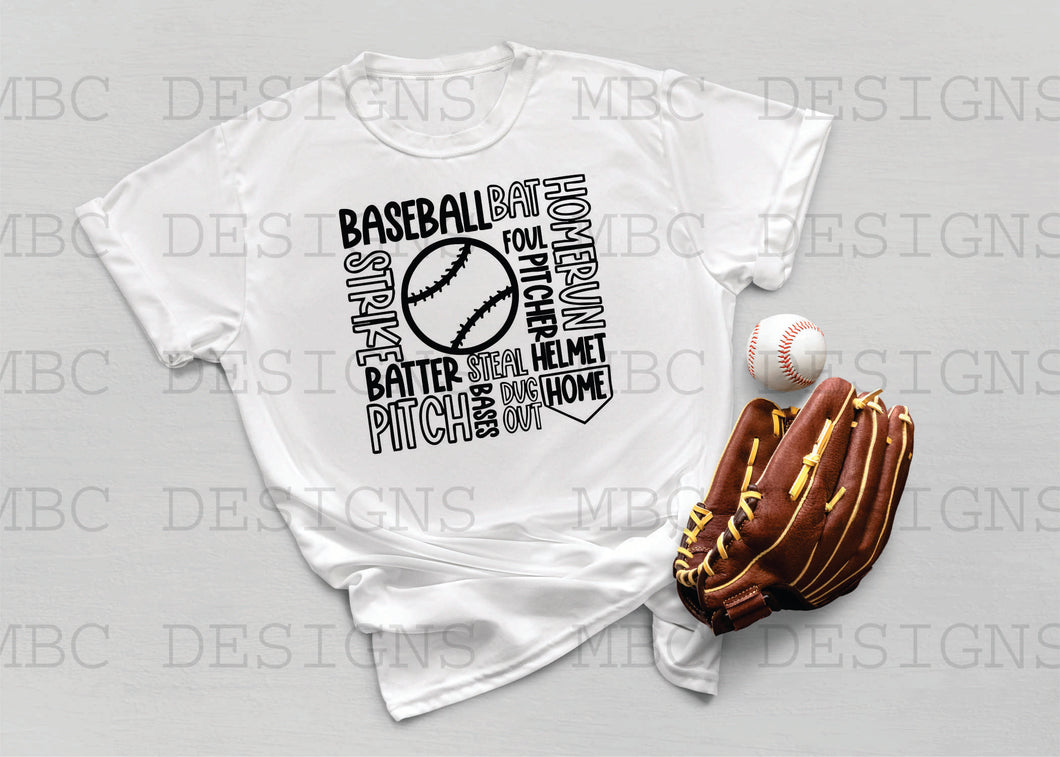 Baseball w/ box wording-Youth Sizing