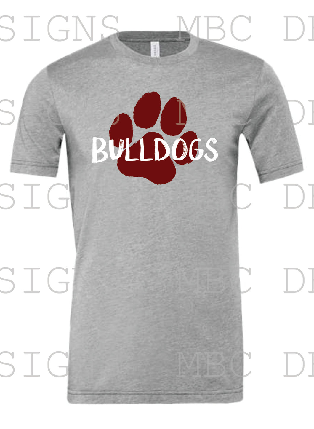 Distressed Jennings Bulldogs w/ Paw-Adult Sizing