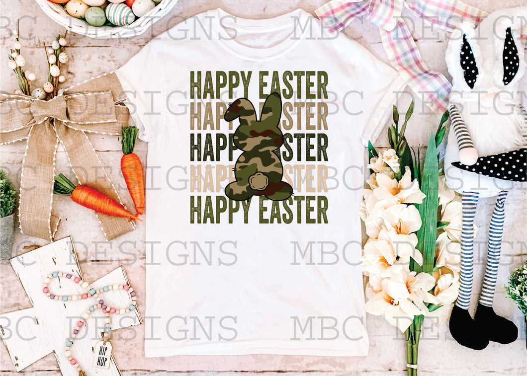 Camo Stacked Happy Easter-Infant Sizing