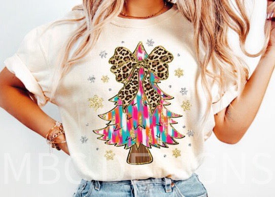 Coquette Brush Stroke Christmas Tree-Toddler Sizing
