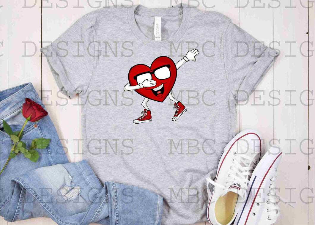 Dabbing Valentine's Heart-Infant Sizing