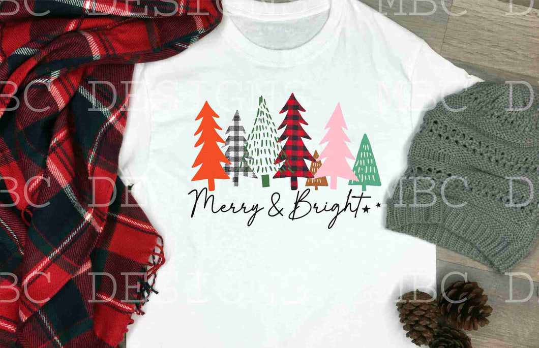 Merry & Bright (Patterned Trees)-Youth Sizing