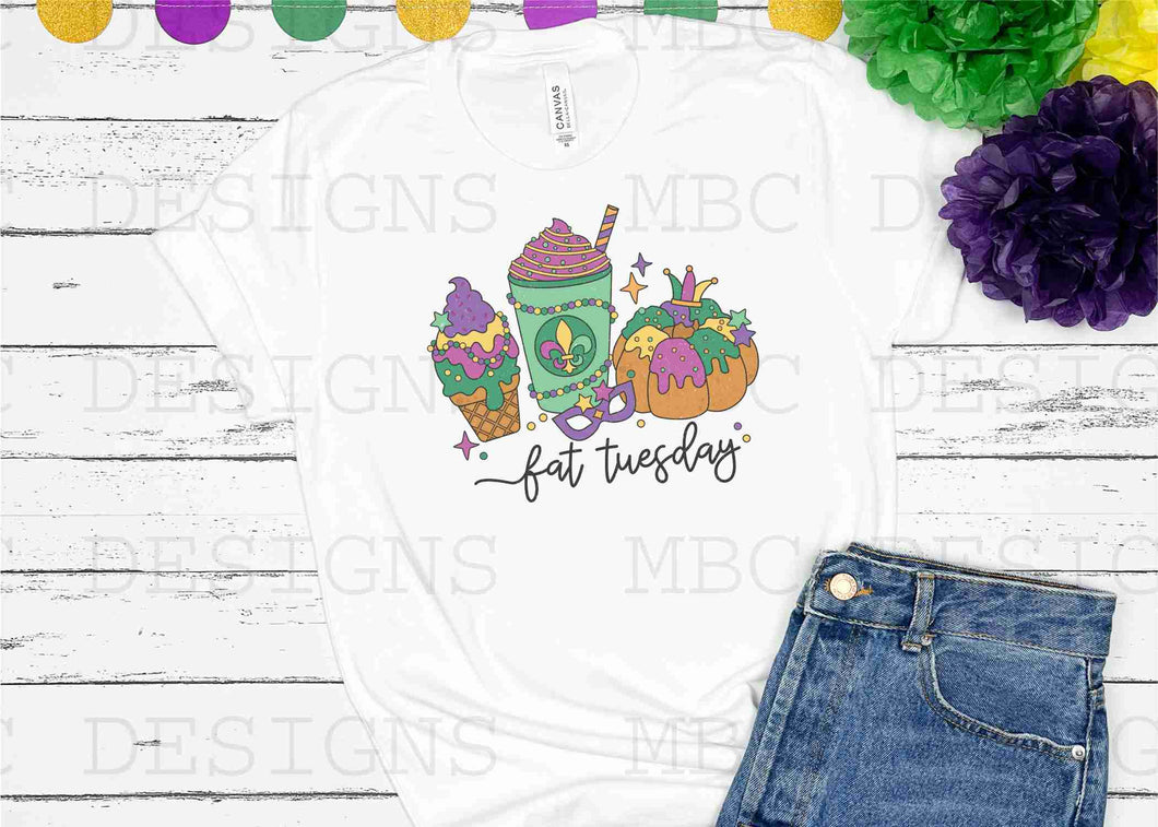 Fat Tuesday (Ice Cream, Coffee, King Cake)-Toddler Sizing