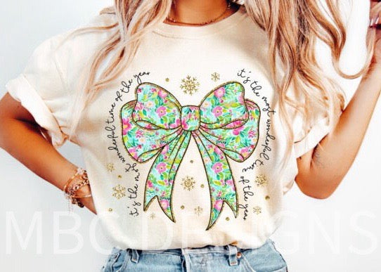 Floral Pink Coquette Christmas-Adult Sizing