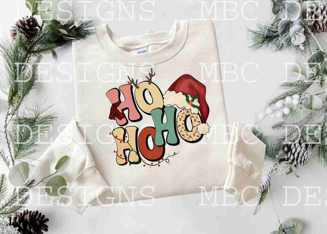 Ho Ho Ho w/ Santa Hat-Youth Sizing