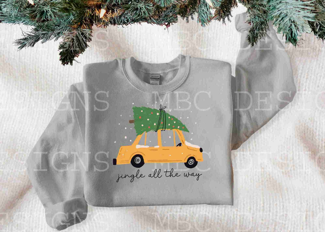 Jingle All the Way (Yellow Car w/ Tree)-Toddler Sizing