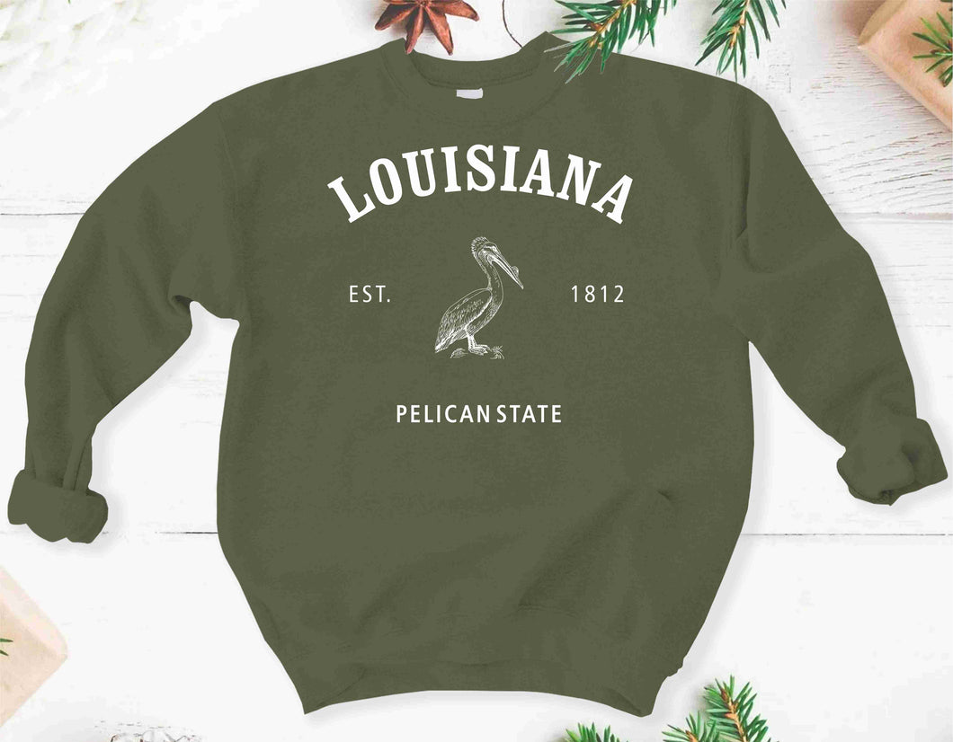 Louisiana Established w/ Sketched Pelican-Youth Sizing