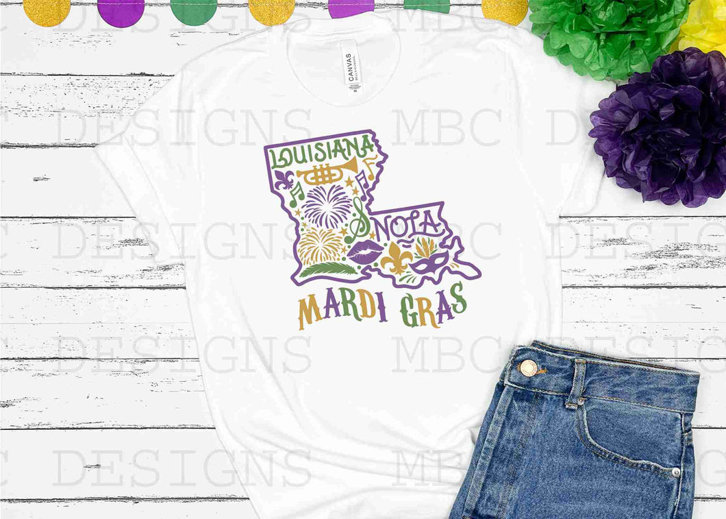 Louisiana Mardi Gras NOLA-Toddler Sizing