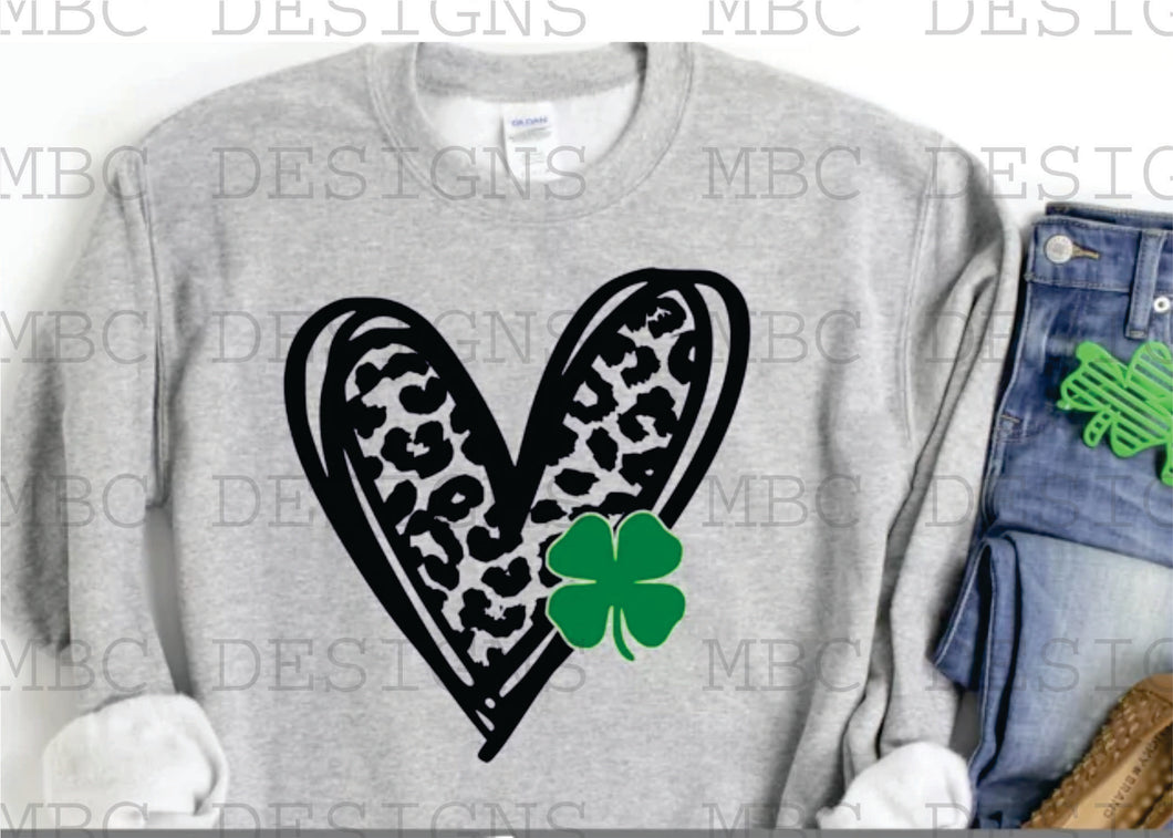 Leopard Heart w/ Clover-Adult Sizing