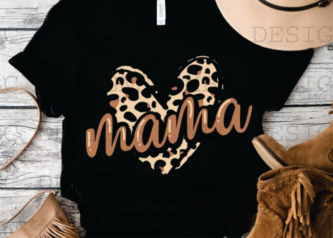 Mama w/ Leopard Heart-Adult Sizing