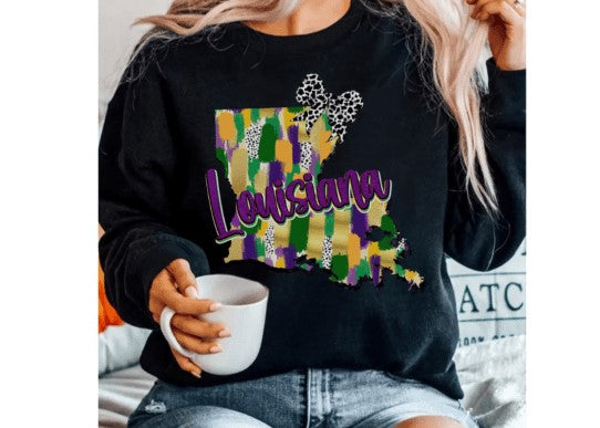 LOUISIANA STATE MARDI GRAS BRUSHSTROKE -Infant Sizing