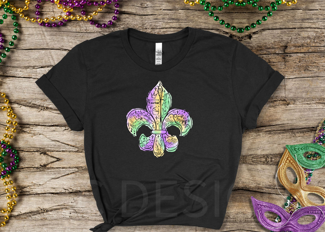 MARDI GRAS FLEUR DE LIS-Adult Sizing