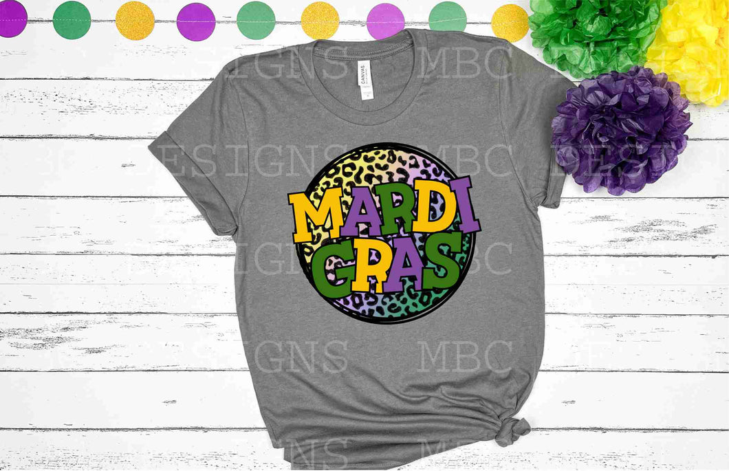 Mardi Gras Leopard Circle-Adult Sizing