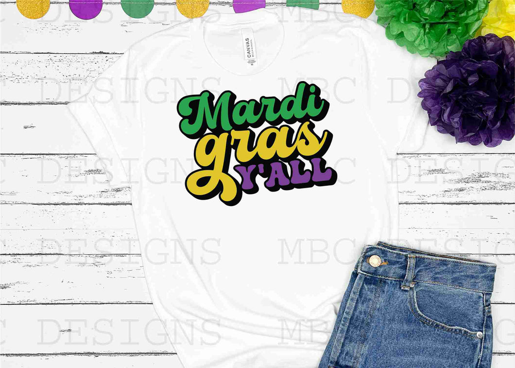 Mardi Gras Y’all-Retro-Toddler Sizing