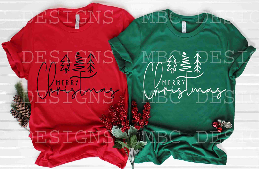 Merry Christmas w/ Trees-Adult Sizing