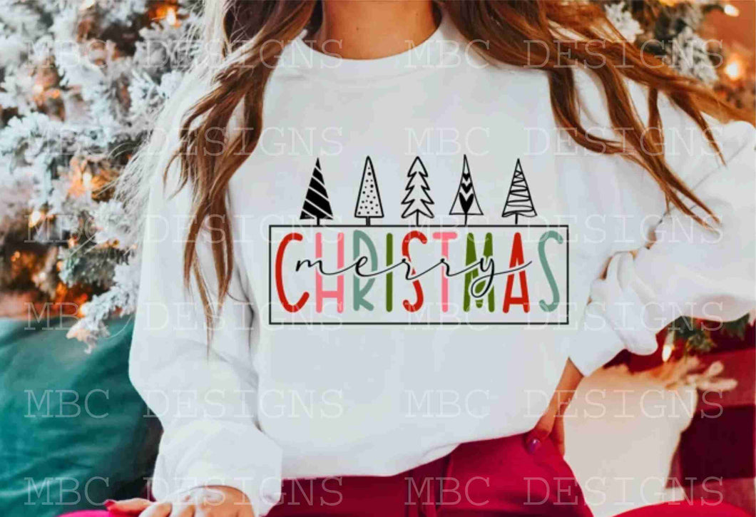 Merry Christmas w/ Trees-Youth Sizing