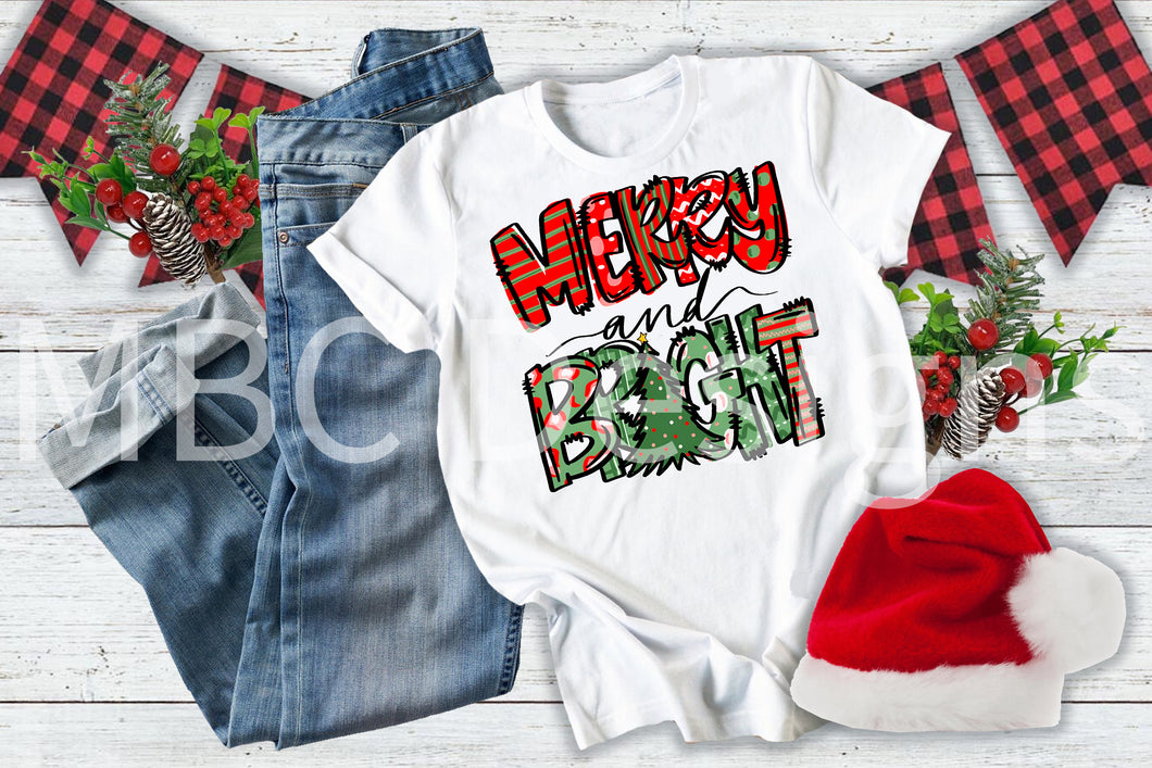 Merry and Bright (colorful hand drawn)-Infant Sizing