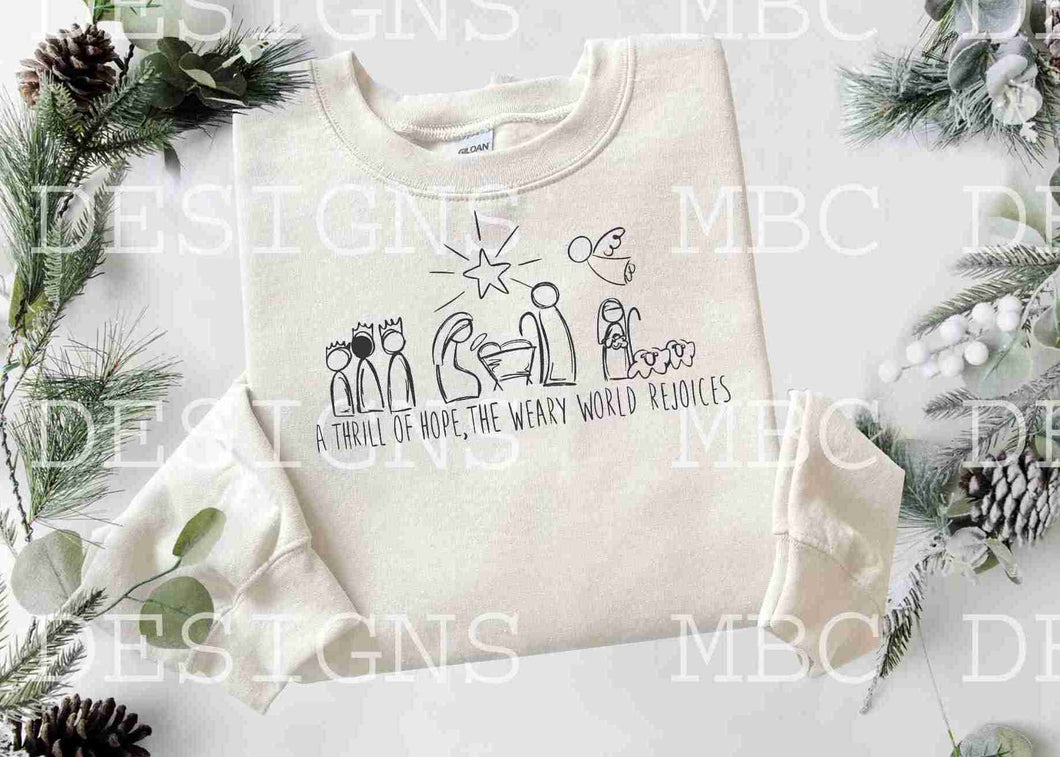 Jesus is the Gift (Hand Drawn Nativity)-Adult Sizing