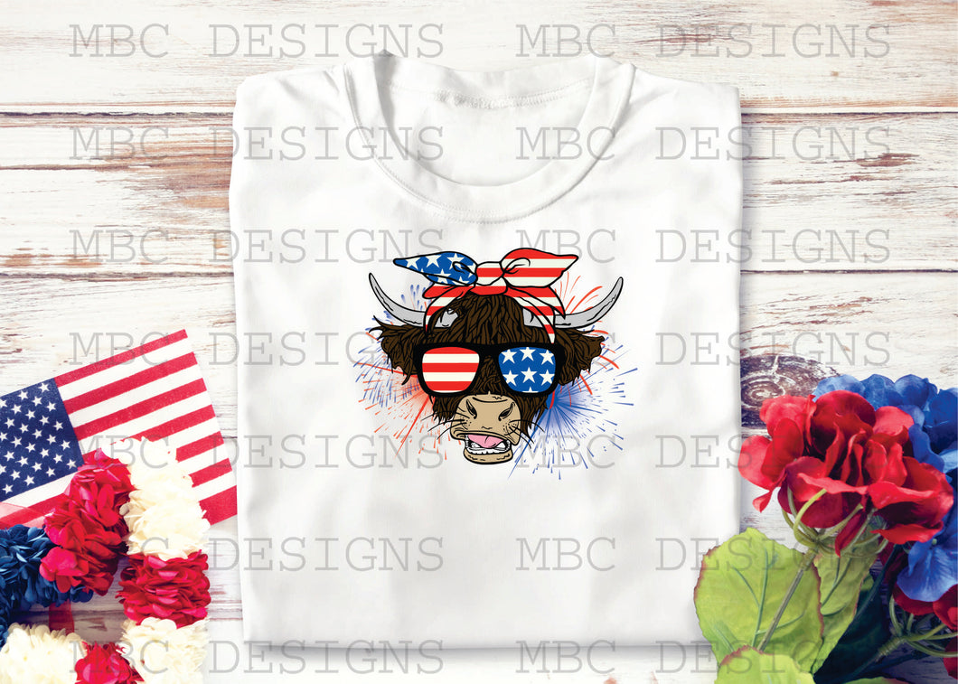 Patriotic Heiland Cow-Toddler Sizing