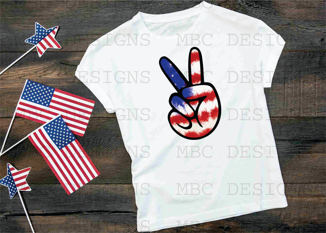 Tye Dye Peace Sign-Toddler Sizing