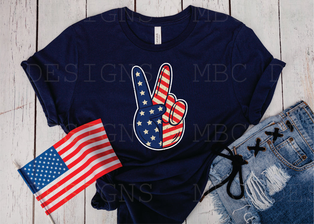 Flag Peace Sign-Youth Sizing