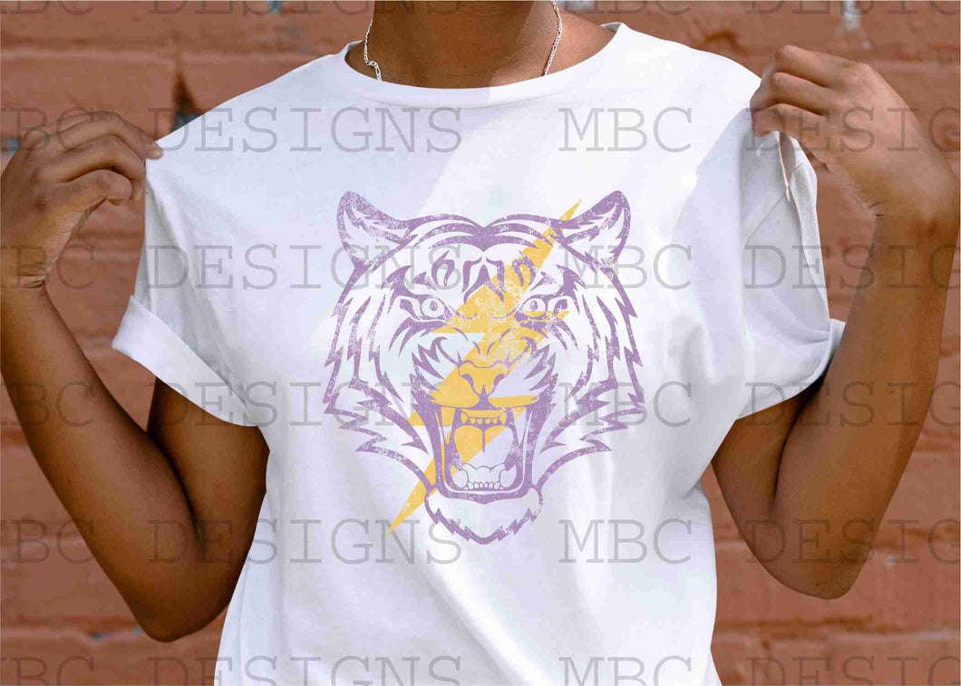 Tiger w/ Lightening Bolt-Youth Sizing