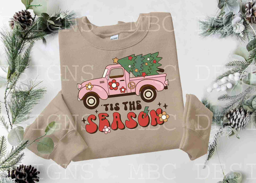 'Tis the Season (Pink Truck w/ Christmas Tree)-Infant Sizing