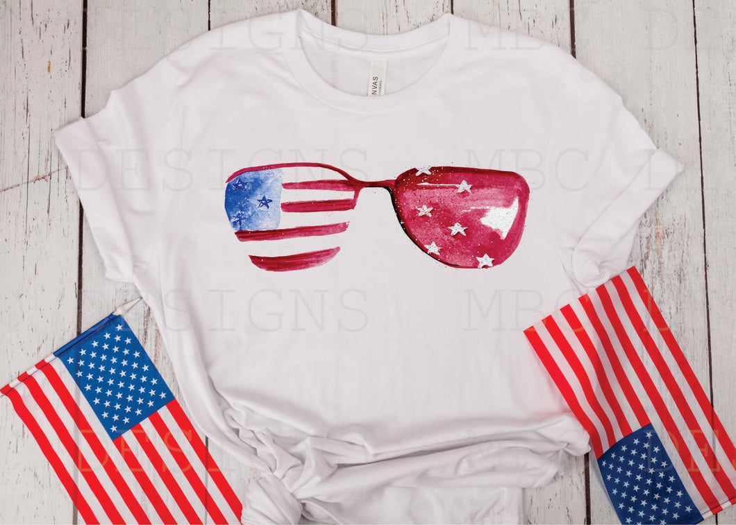 Watercolor Patriotic Sunglasses-Toddler Sizing