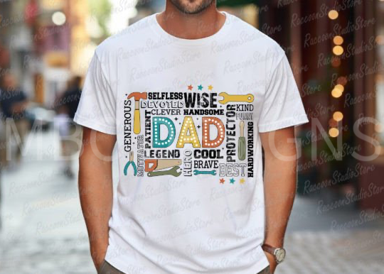 DAD: Wise, Cool, Legend w/ Tools-Adult Sizing